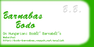 barnabas bodo business card